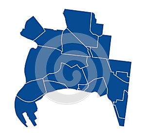 Outline map of Melbourne districts photo